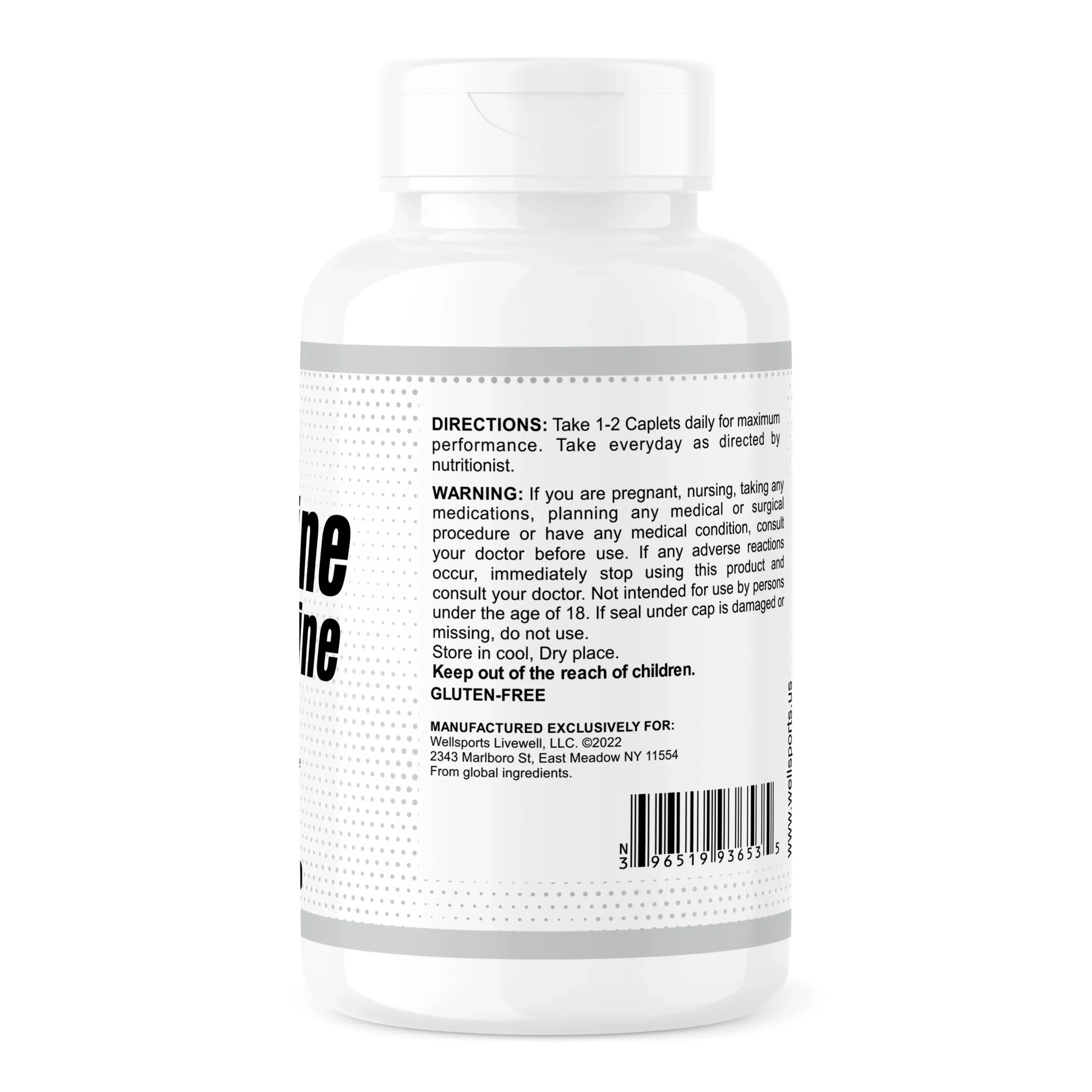 Wellsports L-Arginine & L-Citrulline 1500mg 120 Caplets