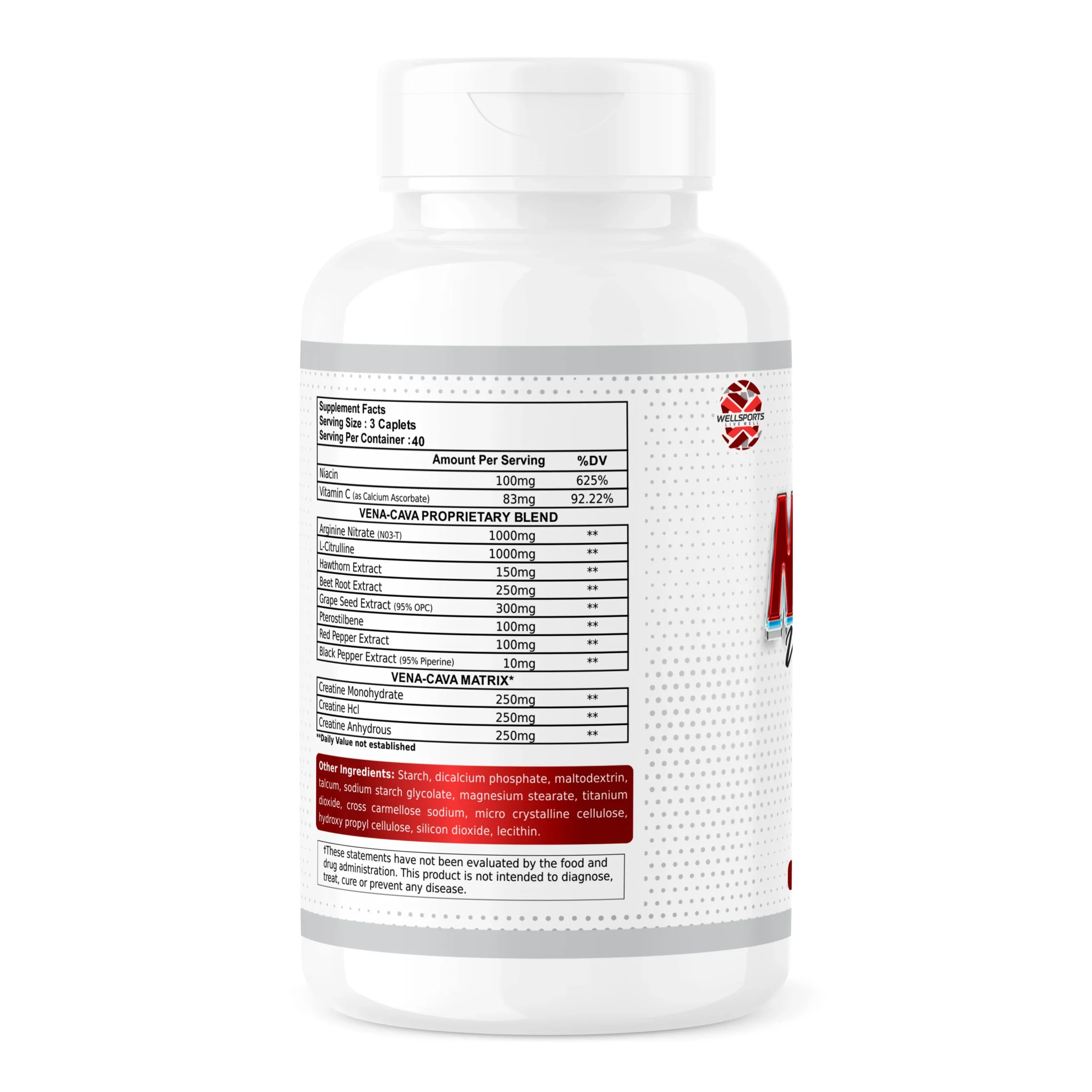 Wellsports Nitrix Vena-Cava Nitric Oxide Complex 120 Caplets