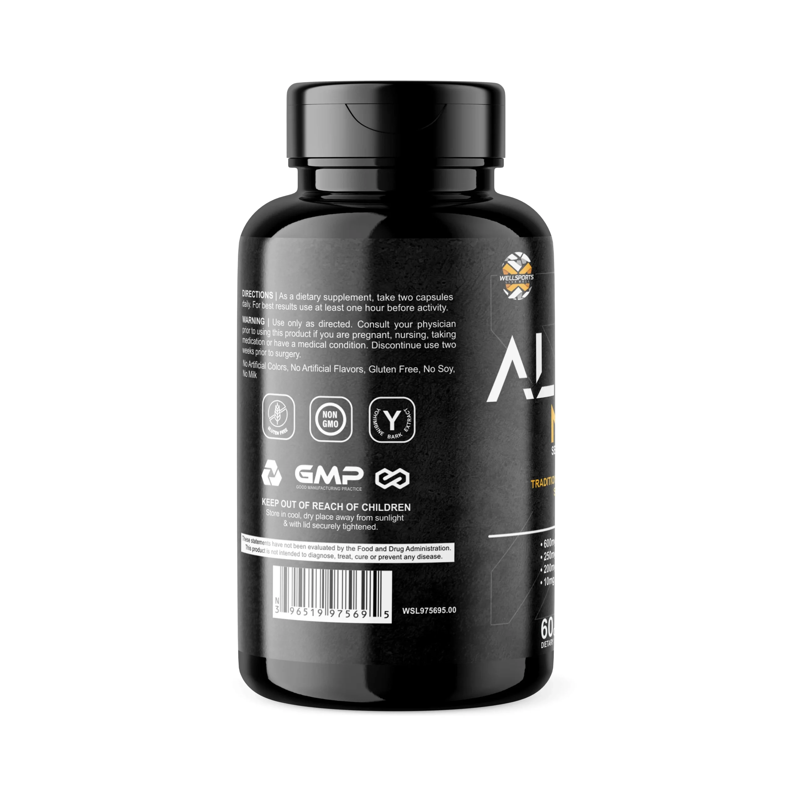 Wellsports Alpha Men Sexual Wellness 60 Capsules Back