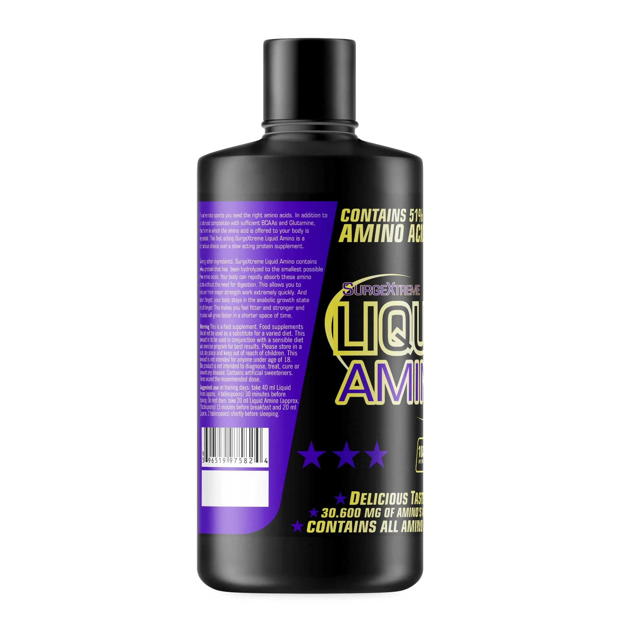 Wellsports SurgeXtreme Liquid Amino 1000ml (25 Servings) Back