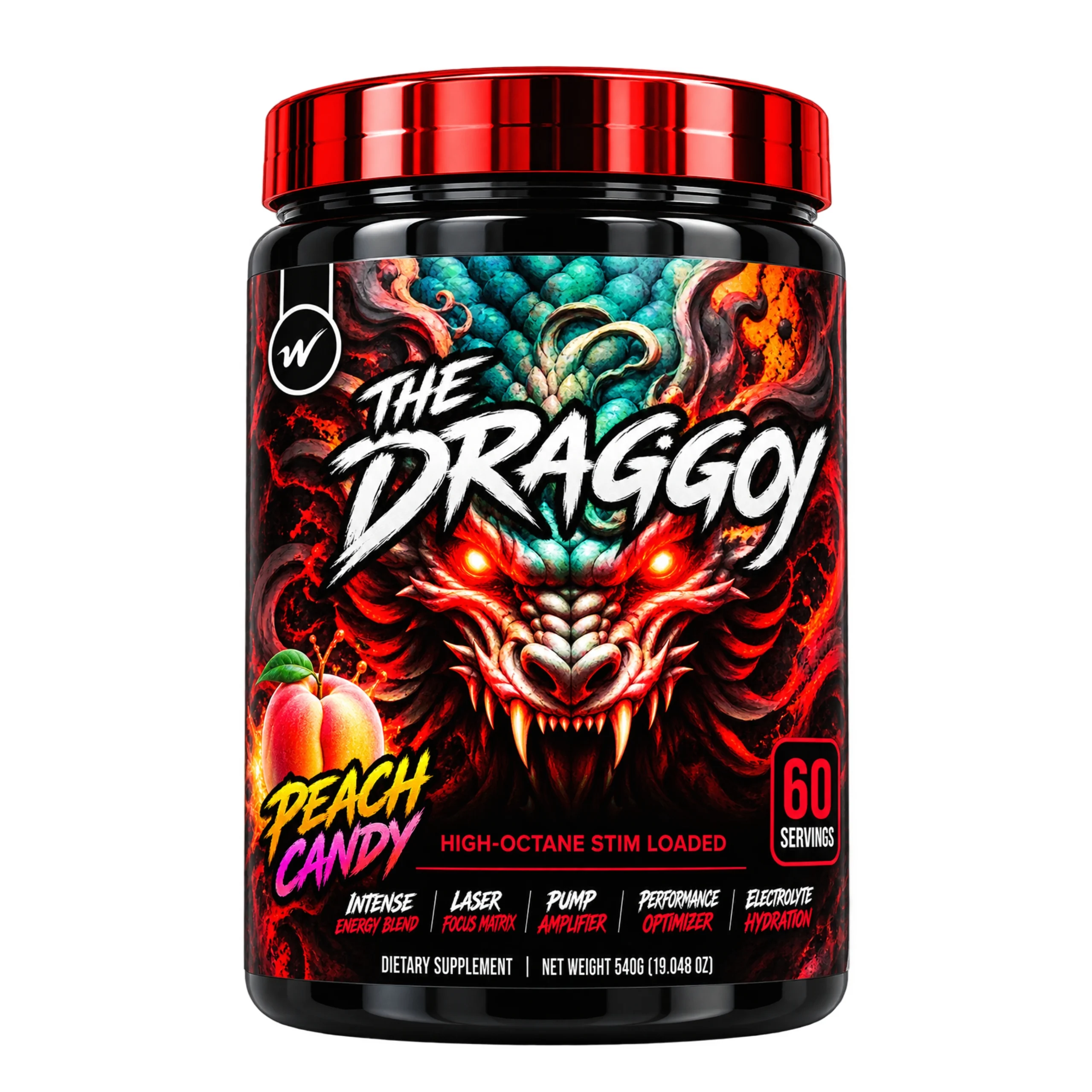 WellSports The Draggoy Pre-Workout Peach Candy 60 Servings