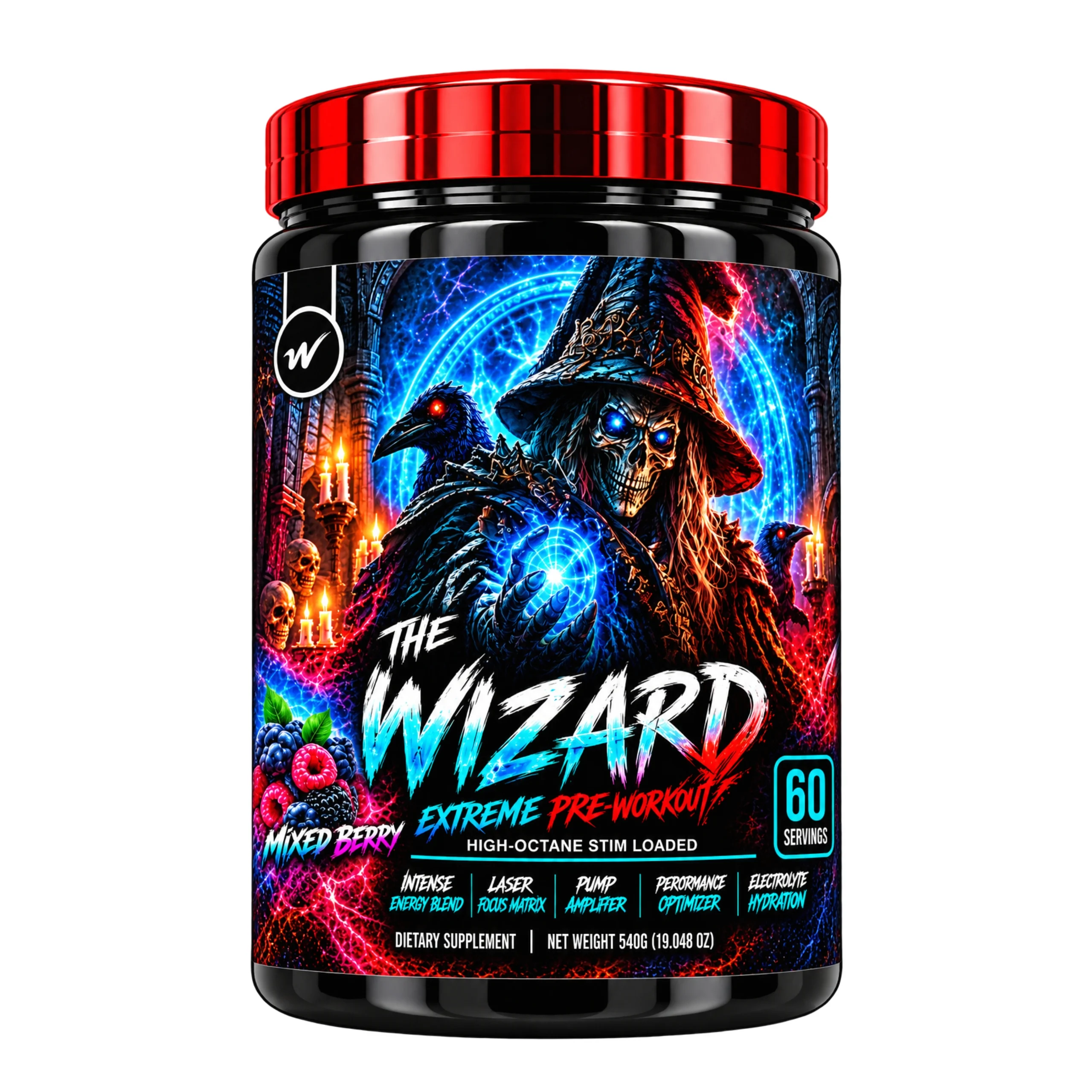 WellSports The Wizard Extreme Pre-Workout Mixed Berry 60 Servings