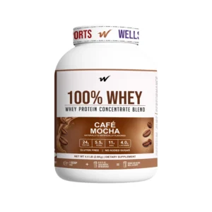 Wellsports 100% Whey Protein Concentrate 4.4 lb (2 kg) Cafe Mocha