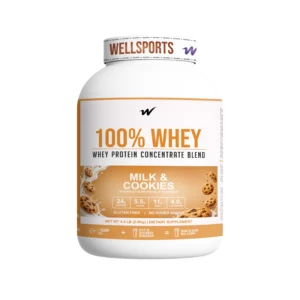 Wellsports 100% Whey Protein Concentrate 4.4 lb (2 kg) Milk Cookies