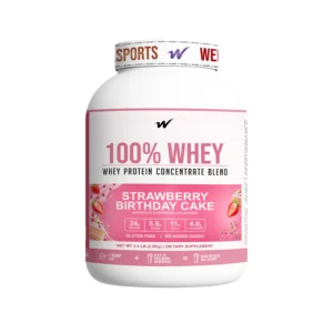Wellsports 100% Whey Protein Concentrate 4.4 lb (2 kg) Strawberry Birthday Cake